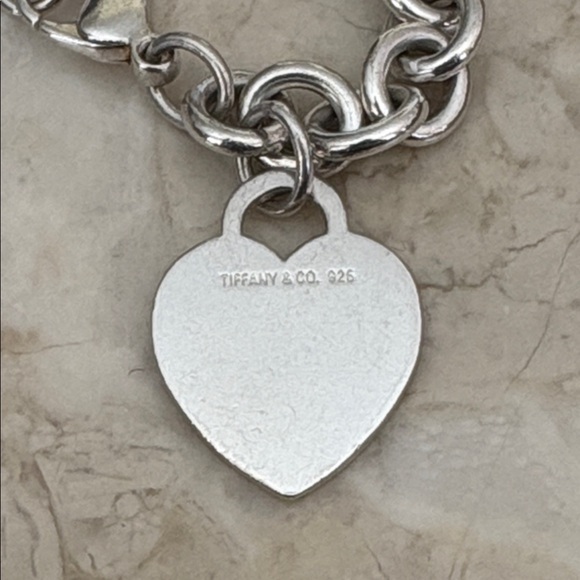 Tiffany & Co. Heart Tag 925 Sterling Silver Chunky Rolo Link Bracelet - Picture 3 of 8